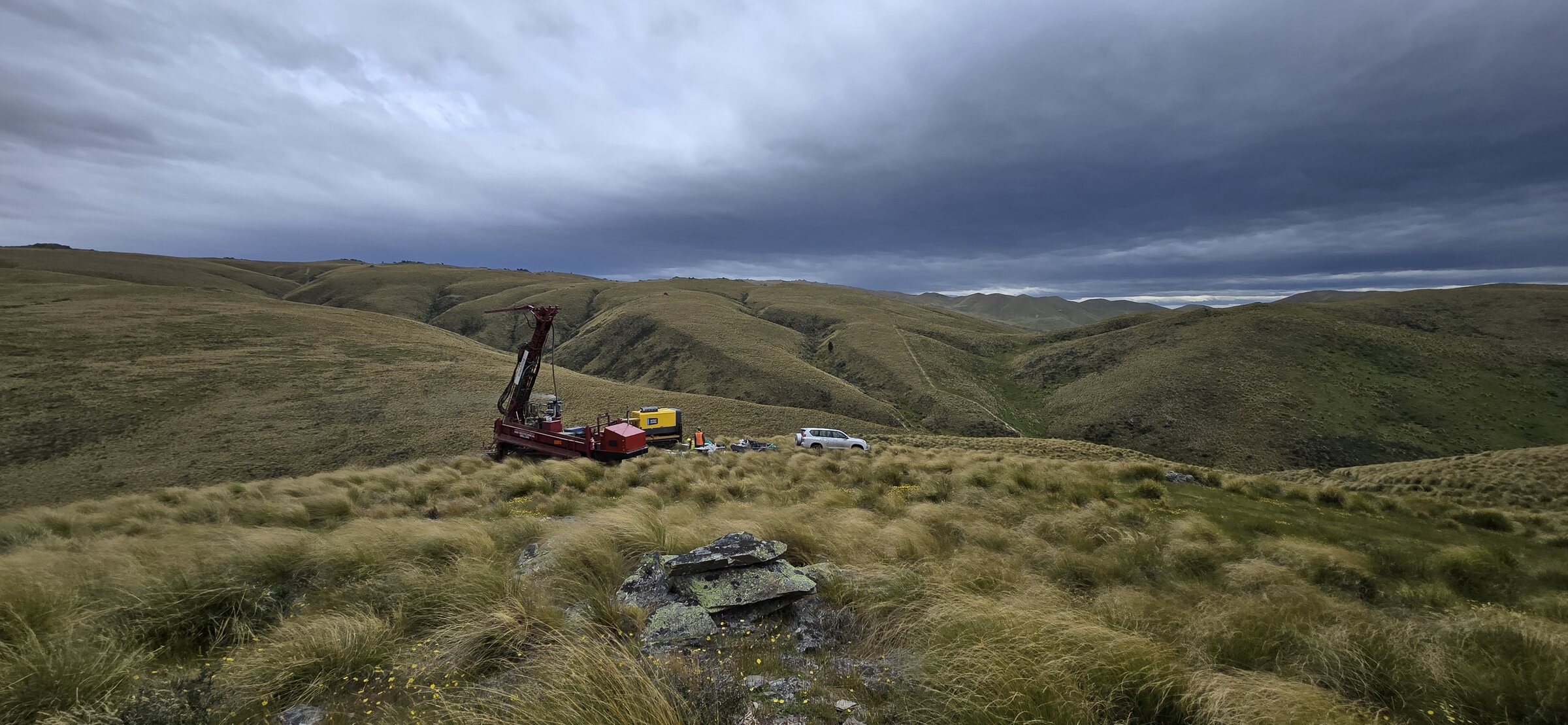 Exploration drilling in remote South Island terrain
