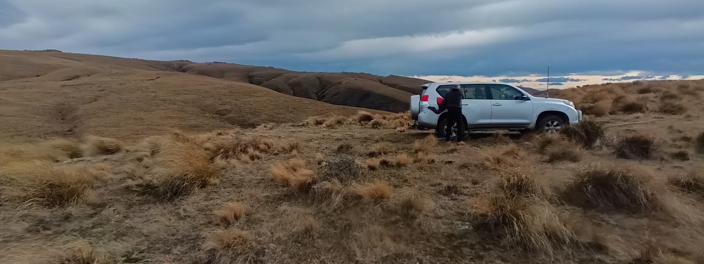 Field team and vehicle on a remote South Island programme