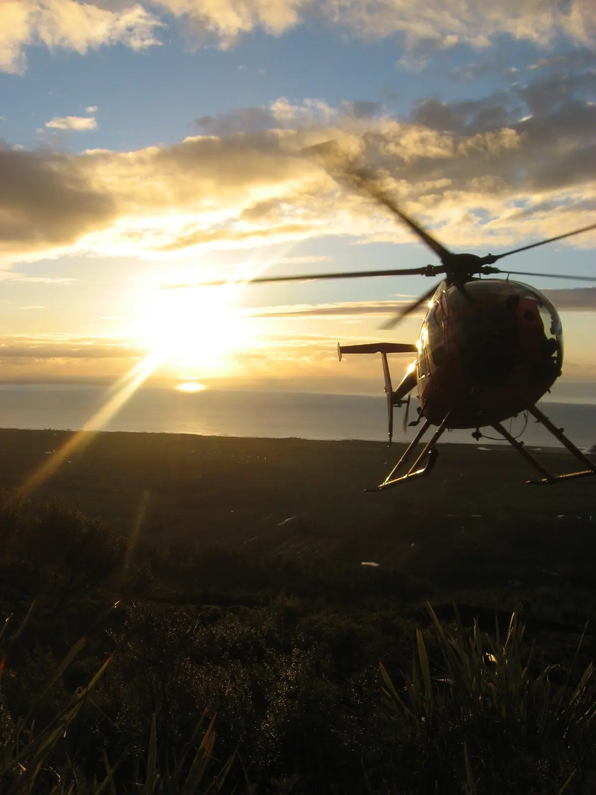 Helicopter at an exploration site in Paparoa Ranges, West Coast