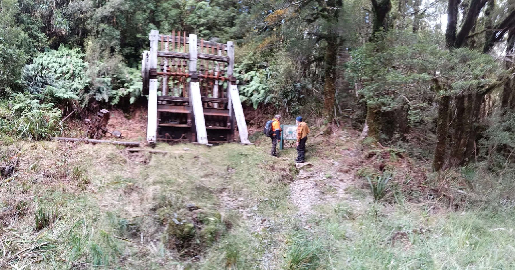 Historic quartz battery at Croesus on the West Coast of New Zealand
